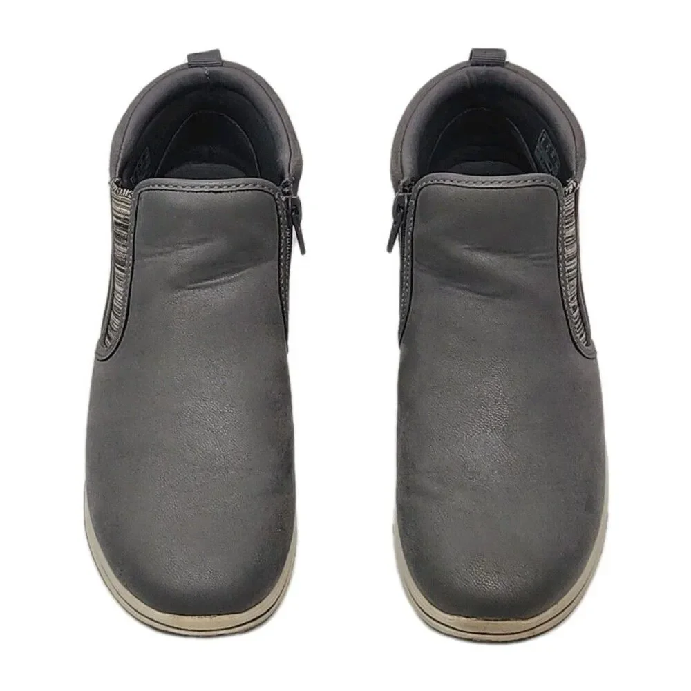 Clarks Cloudsteppers Ankle Boot Shoe Breeze Clover Bootie Gray Women Sz 8.5 Zip
